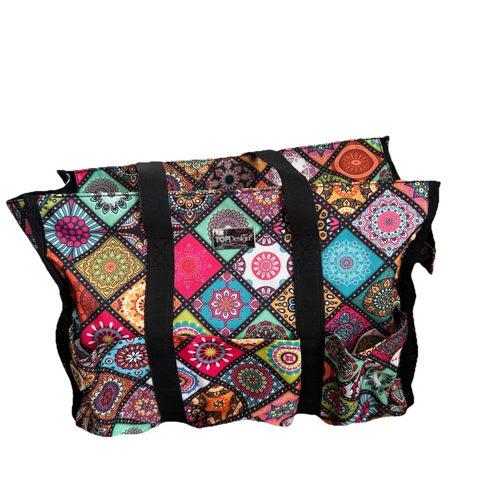 Top Design Water Resistant Utility Tote Bag with 22 Pockets Zipper Closure
